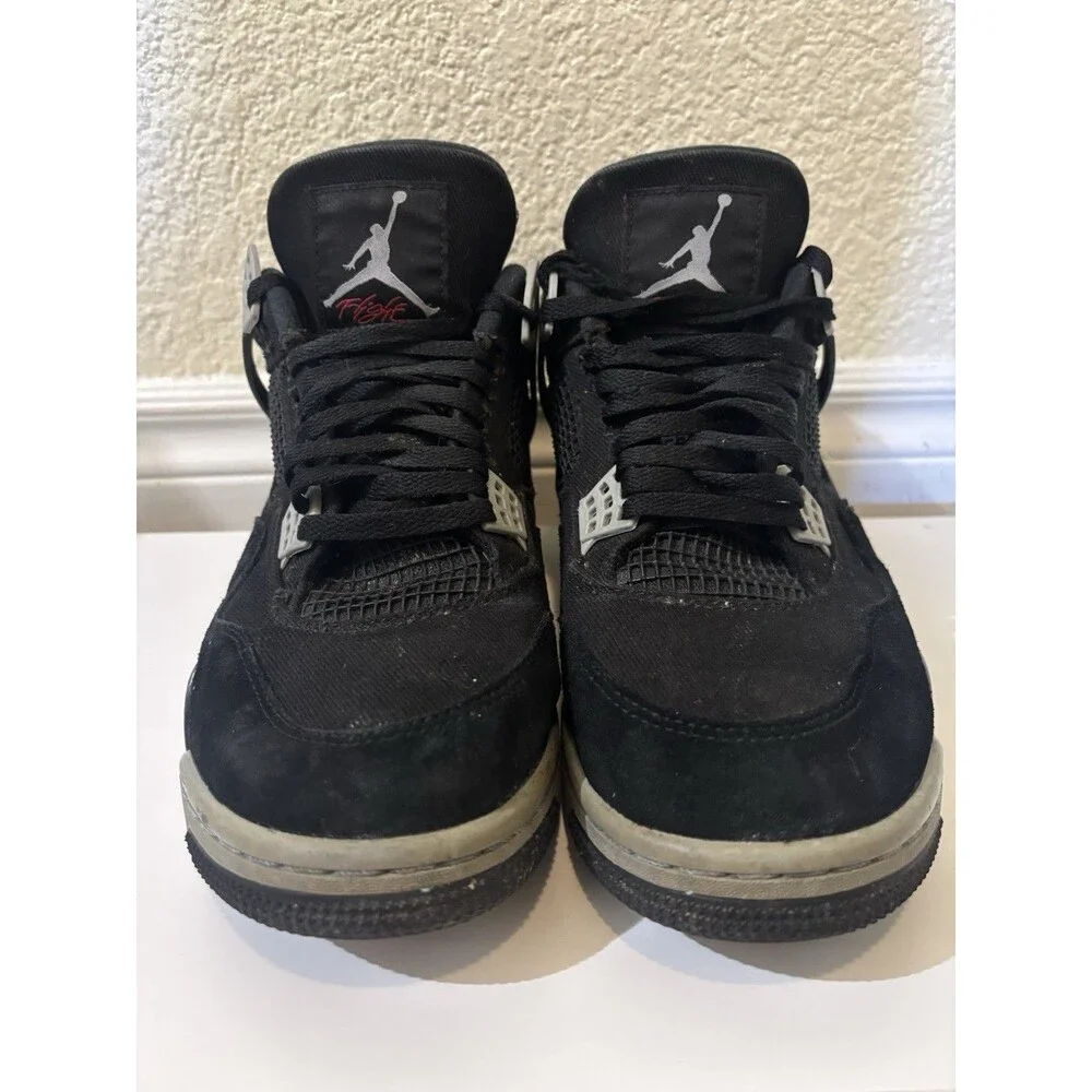 Nike Air Jordan 4 Retro Black Canvas DH7138-006 Men’s Size 12 Authentic Used